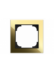 Cover Frame 1gang glass black / gold - Busch-art linear