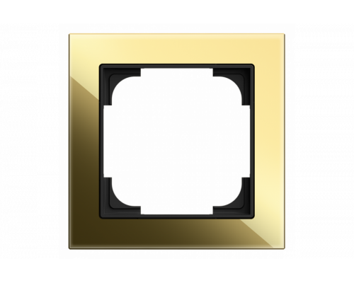 Cover Frame 1gang glass black / gold - Busch-art linear