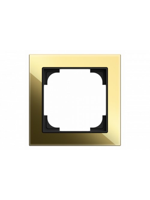 Cover Frame 1gang glass black / gold - Busch-art linear