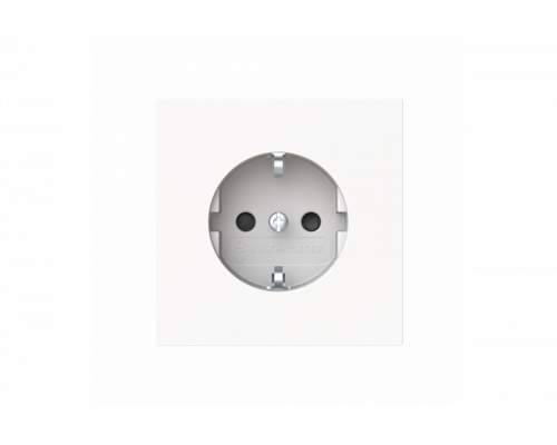 SCHUKO® socket Without imprint Safety Shutter Protective contact (SCHUKO) studio white matt  - Busch-art linear