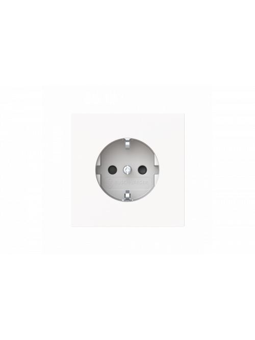 SCHUKO® socket Without imprint Safety Shutter Protective contact (SCHUKO) studio white matt  - Busch-art linear