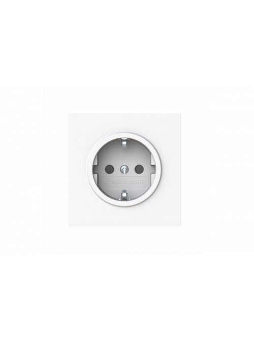 Socket insert Without imprint Safety Shutter Protective contact (SCHUKO) studio white  - Busch-art linear