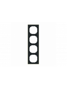 Cover frame with decor ring 4gang black matt / gold - Busch-art linear