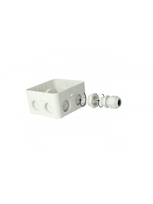 Junction box AK1-IP65, grey, with 8 entries M25