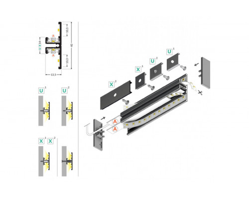 профиль LED BACK10 A/UX 2000 белый крашеный/ в упаковке