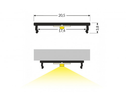 профиль LED FIX16 3000 сырой алюминий
