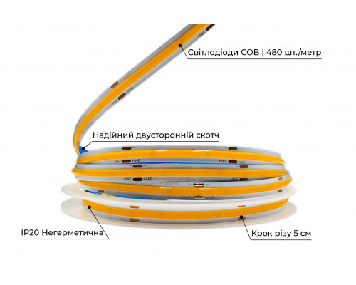 Banda LED PROLUM™ 24V; BUFNIŢĂ; 480 LED; IP20; Seria „PRO”, alb neutru (3800-4300K)