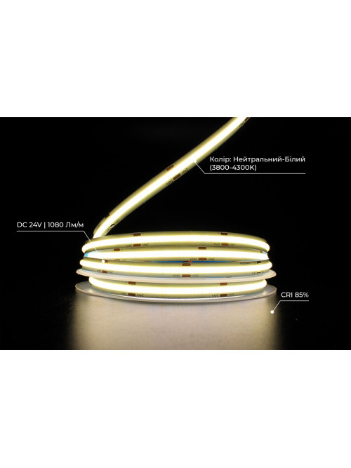 Светодиодная LED лента PROLUM™ 24V; СОВ; 480 LED; IP20; Series "PRO", Нейтральный-Белый (3800-4300K)