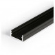 Profil LED aparent BEGTON 12, negru, lungime 2m
