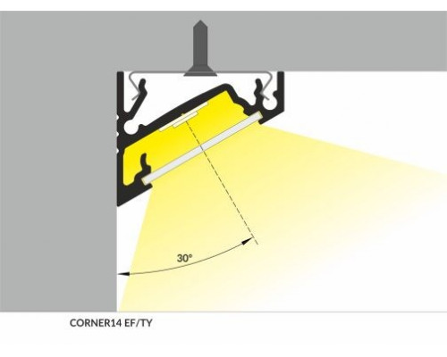 Profil LED de colț CORNER 14, alb, lungime 2m