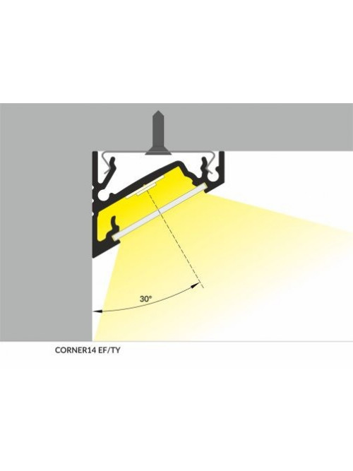 Profil LED de colț CORNER 14, alb, lungime 2m
