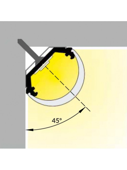 Profil LED de colț QUARTER 10, aluminiu anodizat, lungime 2m