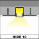 Profil LED încastrat HIDE10, aluminiu neanodizat, lungime 2m