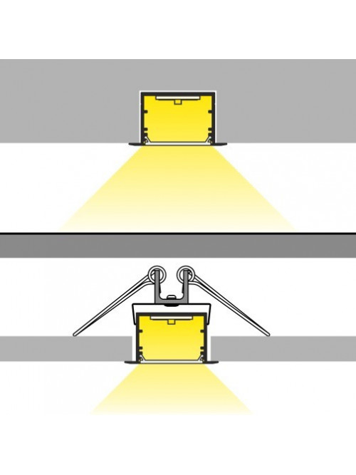 Profil LED încastrat VARIO 30-07, alb, lungime 2m