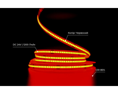 Светодиодная LED лента PROLUM™ 24V; СОВ; 320; LED; IP20; Series "PRO", Красный