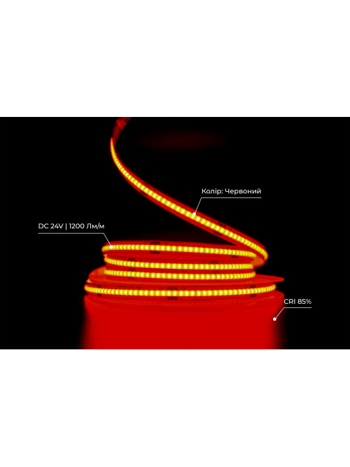 Светодиодная LED лента PROLUM™ 24V; СОВ; 320; LED; IP20; Series "PRO", Красный
