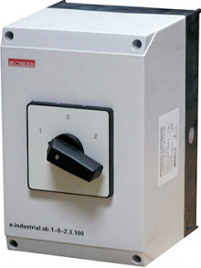Пакетный переключатель в корпусе e.industrial.sb.1-0-2.3.63, 3р, 63А (1-0-2)