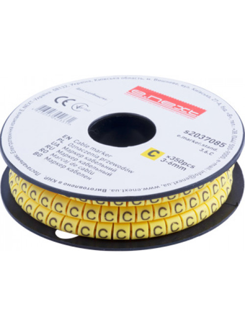 Маркер кабельный e.marker.stand.3.6.C, 3-6 кв.мм, "C",350шт.