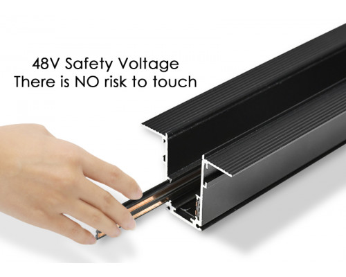 TRANSFORMATOR INCASTRAT TRACK MAGNETIC 100W 220V-48V NEGRU MONDO LUCE