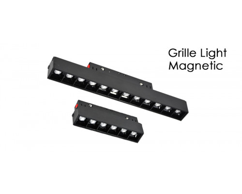 PROIECTOR MAGNETIC LED GRILA 12W 1200LM 48V CHIP OSRAM CRI90 NEGRU MONDO LUCE