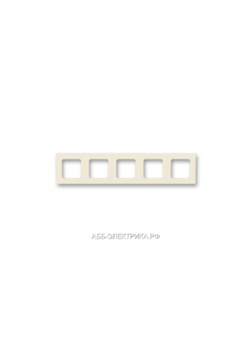 Рамка ABB Levit 5 постов слоновая кость / белый