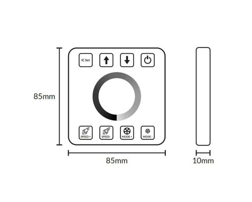 Controler PROLUM SPI; o singură culoare; panou TOUCH; RF;