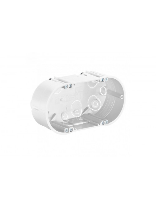 Two-gang junction box, Depth 47 mm, halogen-free