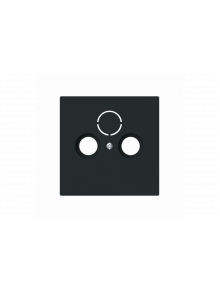 Cover plate TV / Radio / SAT 3 gang black matt - Busch-art linear