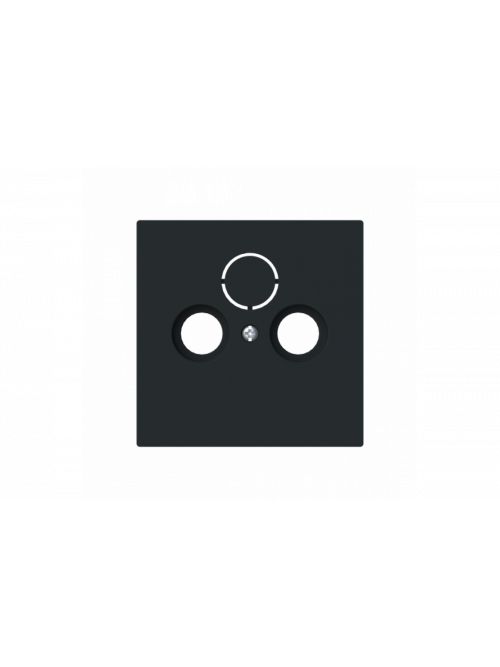 Cover plate TV / Radio / SAT 3 gang black matt - Busch-art linear
