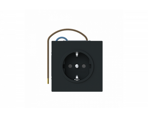Busch-steplight SCHUKO® socket insert Without imprint Safety Shutter Protective contact (SCHUKO) withNight light; LED /White black matt  - Busch-art linear