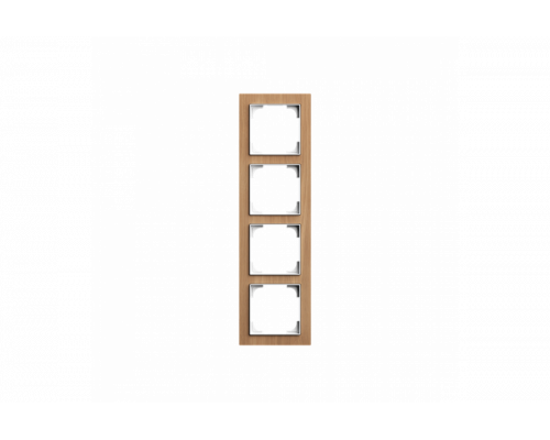 Cover frame 4gang wood oak - Busch-art linear