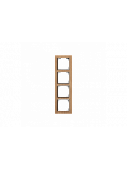 Cover frame 4gang wood oak - Busch-art linear