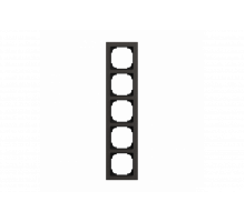 Cover frame 5gang paper black - Busch-art linear