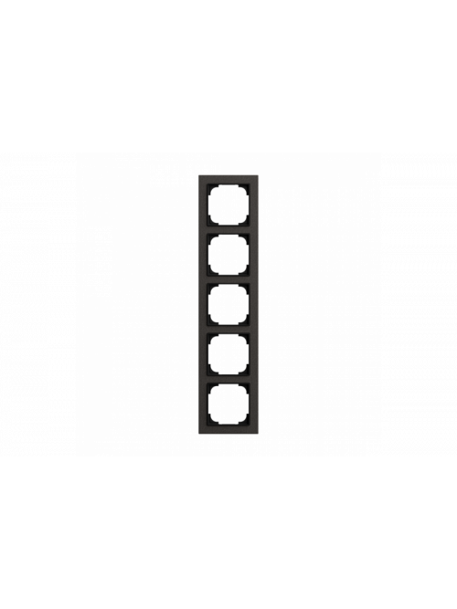 Cover frame 5gang paper black - Busch-art linear