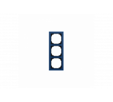 Cover Frame 3gang glass blue - Busch-art linear