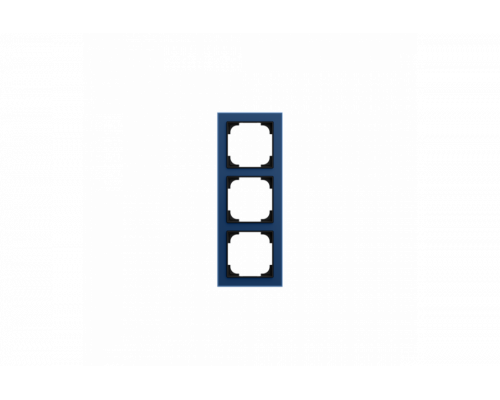 Cover Frame 3gang glass blue - Busch-art linear