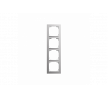 Cover frame 4gang aluminium silver - Busch-art linear