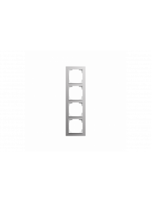 Cover frame 4gang aluminium silver - Busch-art linear