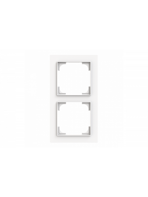 Cover frame 2gang studio white matt - Busch-art linear