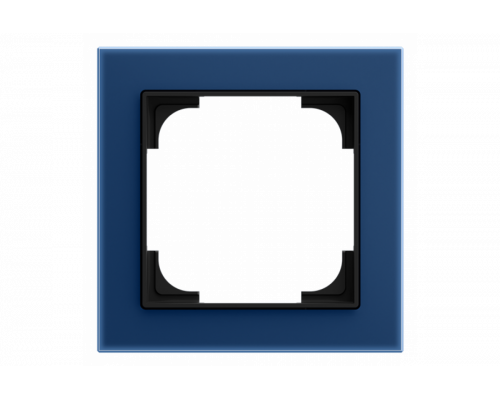 Cover Frame 1gang glass blue - Busch-art linear