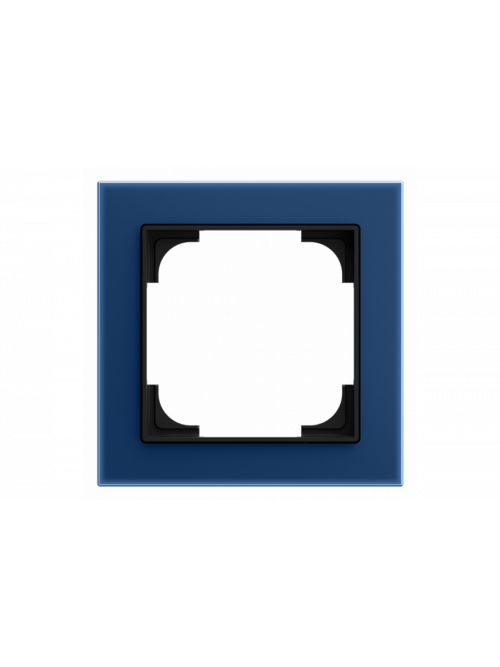 Cover Frame 1gang glass blue - Busch-art linear