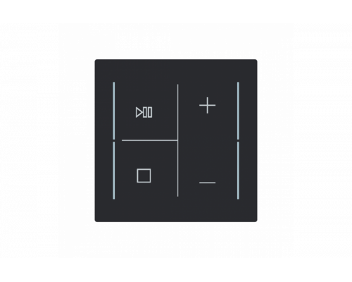 Busch-Jaeger – LFMW/A.4.70.11-45M Cover plate with legend with Symbols "music control" black matt - Busch-art linear