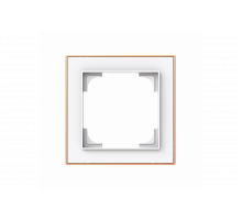 Cover frame with decor ring 1gang studio white matt / rose gold - Busch-art linear