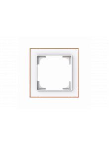 Cover frame with decor ring 1gang studio white matt / rose gold - Busch-art linear