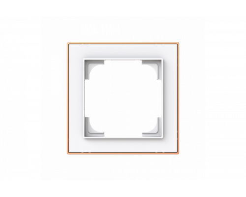 Cover frame with decor ring 1gang studio white matt / rose gold - Busch-art linear