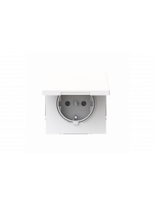Socket insert Without imprint Safety Shutter with Hinged Lid studio white  - Busch-art linear