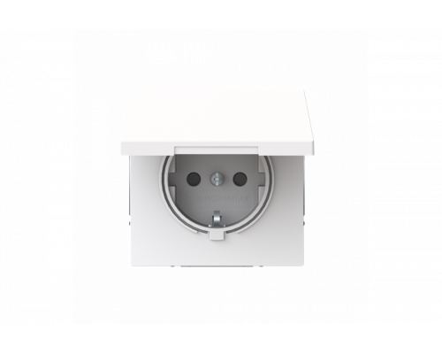 Socket insert Without imprint Safety Shutter with Hinged Lid studio white  - Busch-art linear