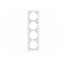 Cover frame with decor ring 4gang studio white matt / rose gold - Busch-art linear