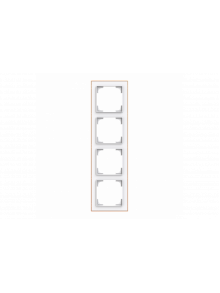 Cover frame with decor ring 4gang studio white matt / rose gold - Busch-art linear