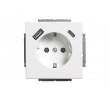 20 EUCB2USBAC-84 USB-Steckdosen-Einsatz SCHUKO® Safety+ mit USB A / C studioweiß - 63x63